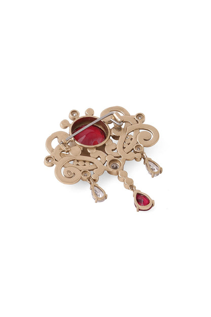 Gold Brass Brooch