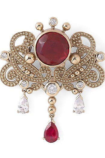Gold Brass Brooch