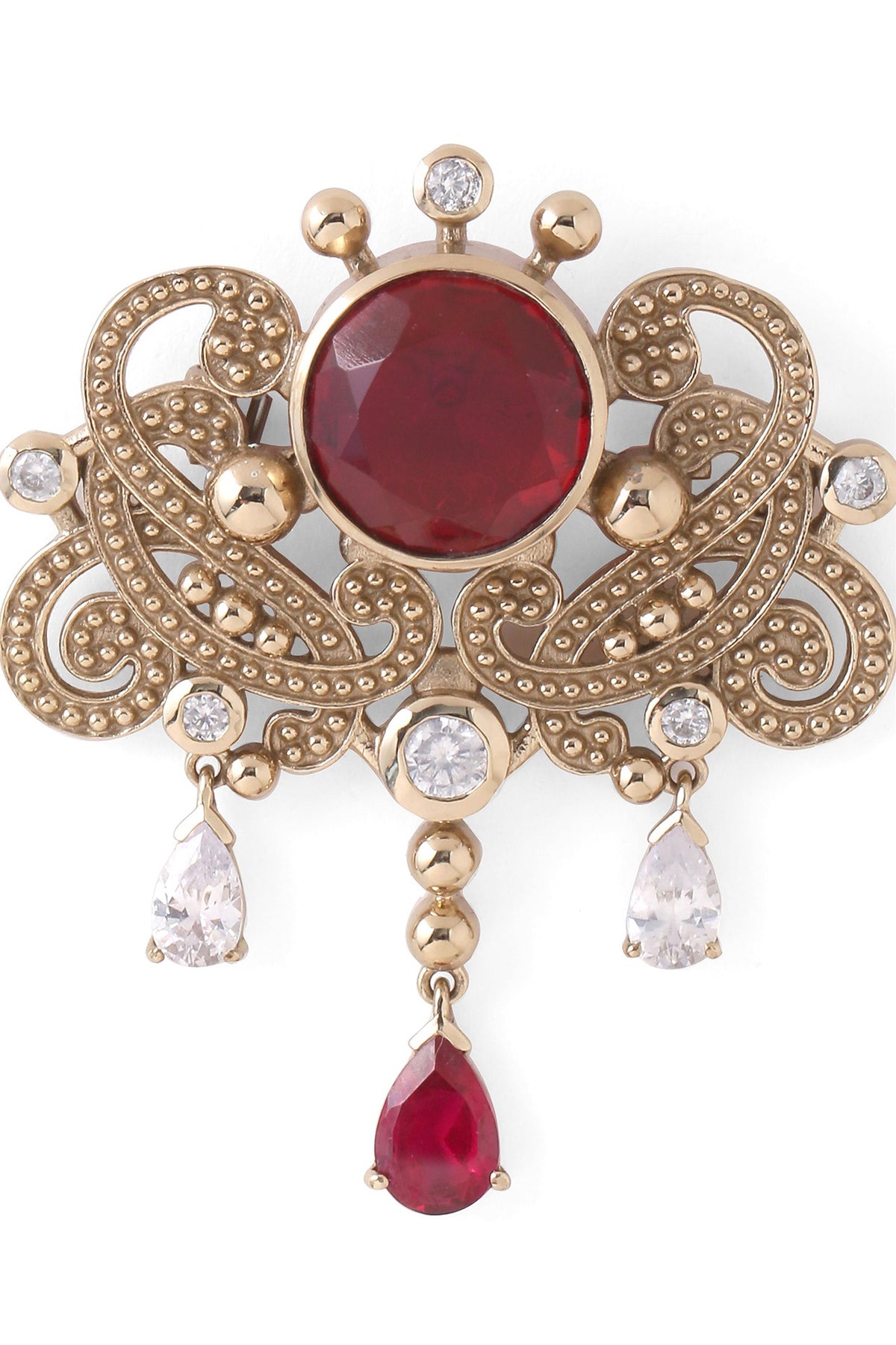 Gold Brass Brooch