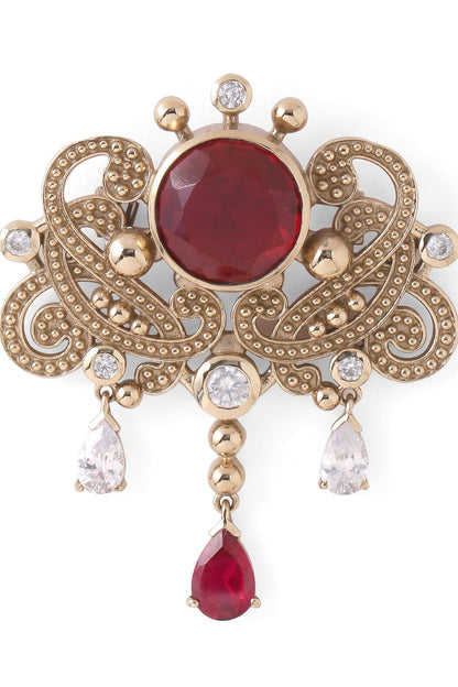Gold Brass Brooch