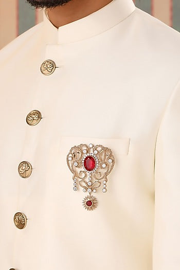 Gold Brass Brooch