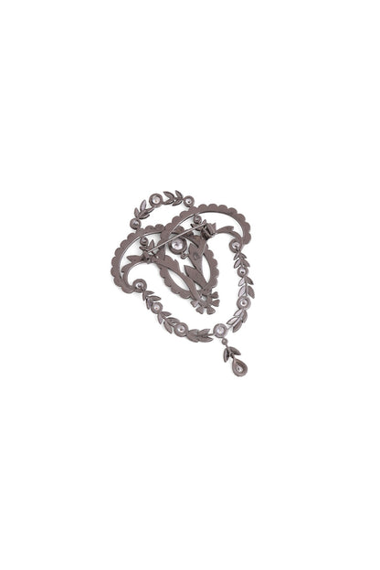Grey Brass Brooch