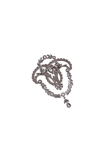 Grey Brass Brooch