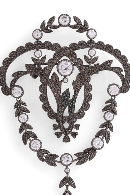 Grey Brass Brooch