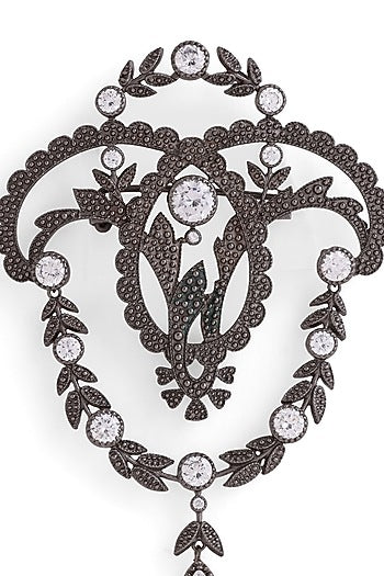 Grey Brass Brooch