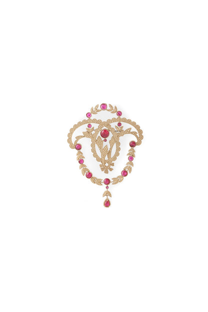 Gold Brass Brooch