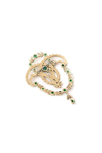 Gold Brass Brooch