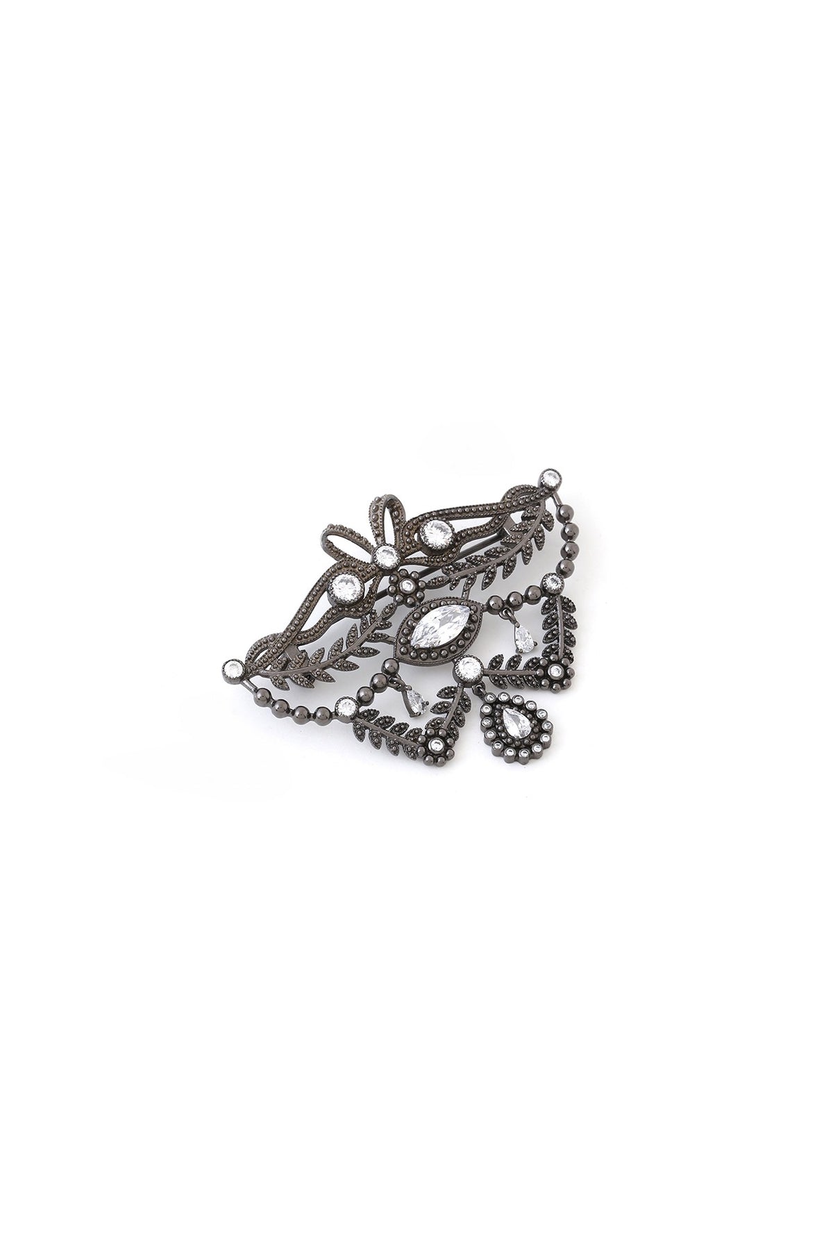 Grey Brass Brooch