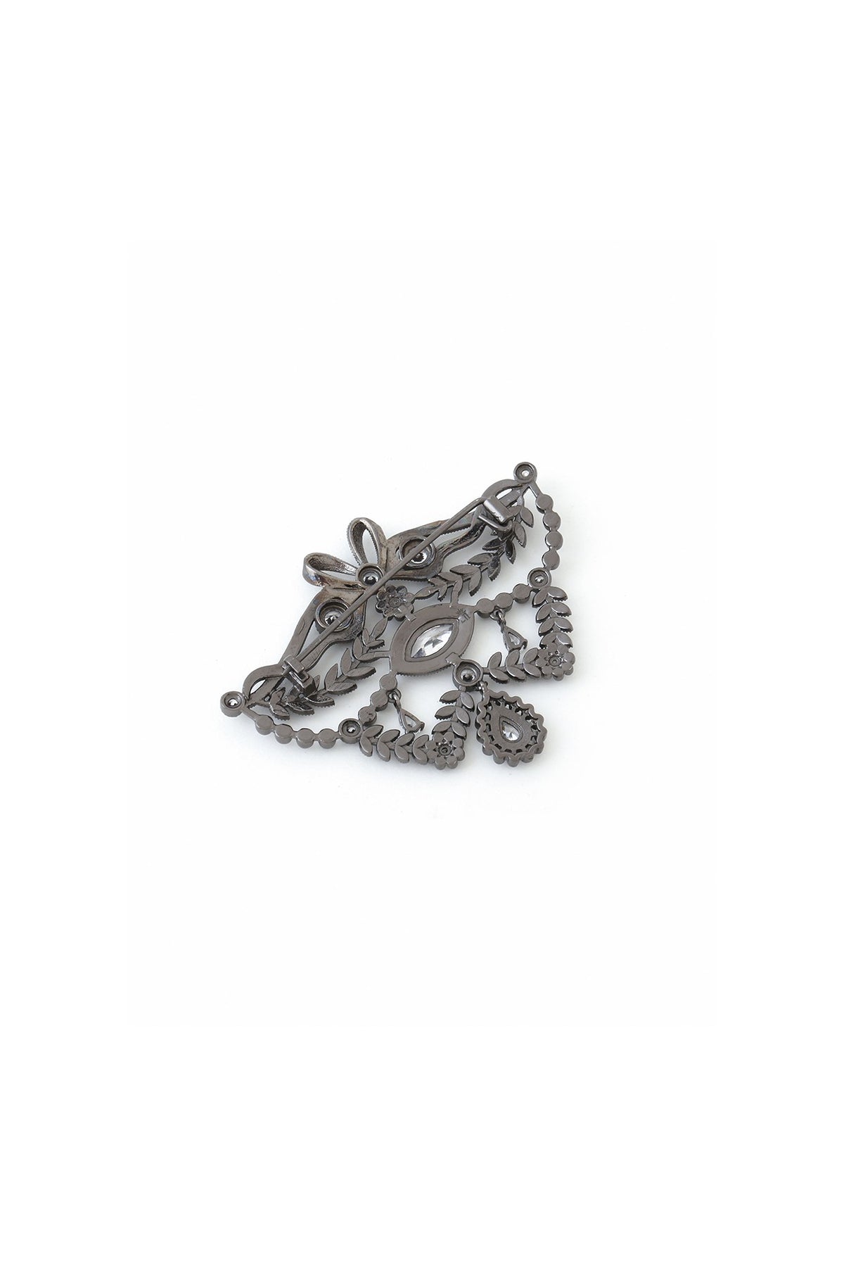 Grey Brass Brooch