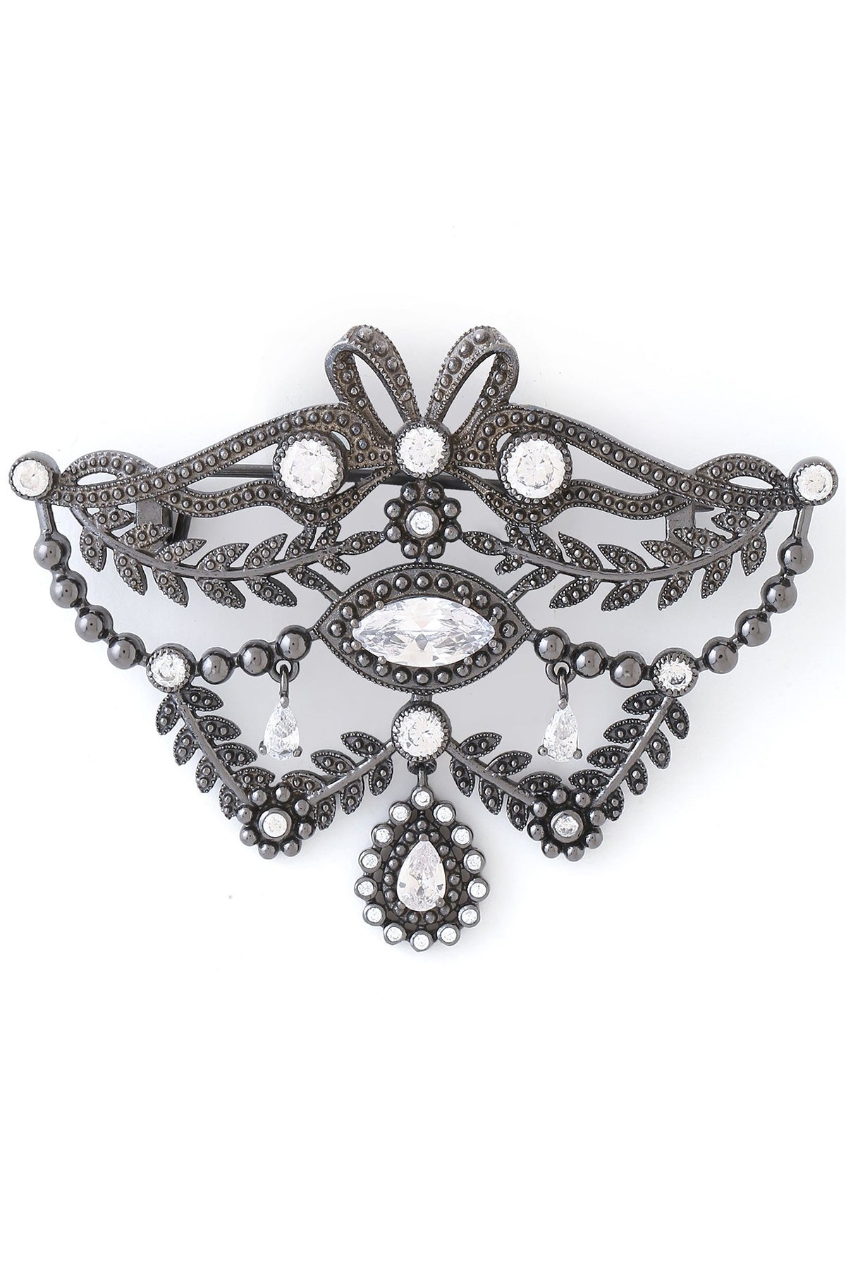 Grey Brass Brooch
