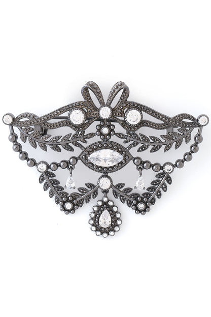 Grey Brass Brooch