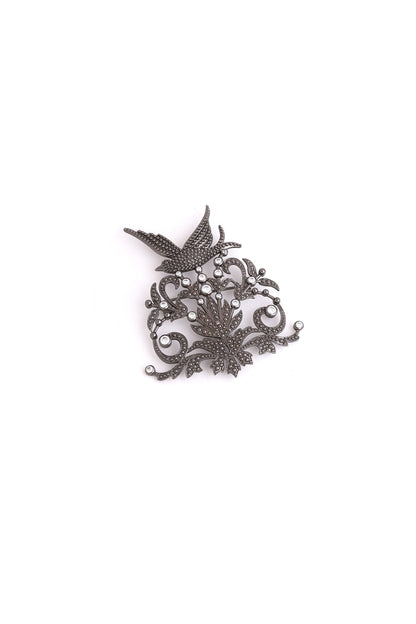 Grey Brass Brooch