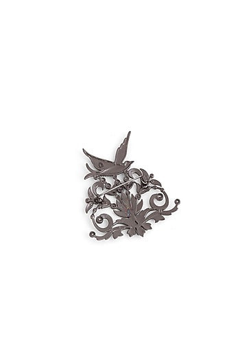 Grey Brass Brooch