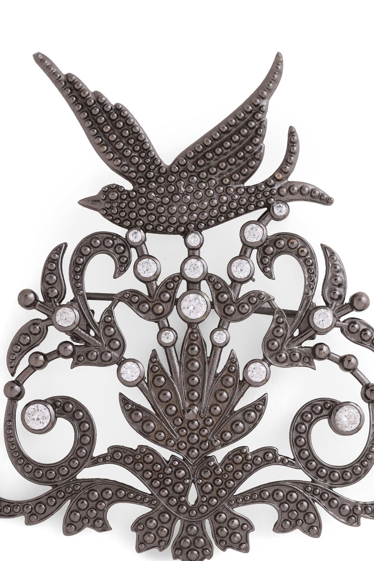Grey Brass Brooch