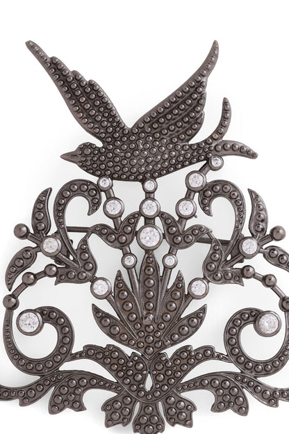 Grey Brass Brooch