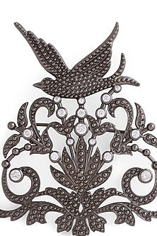 Grey Brass Brooch
