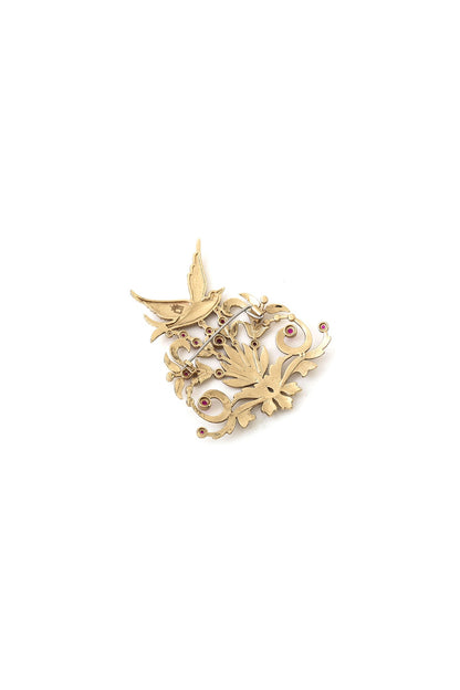 Gold Brass Brooch