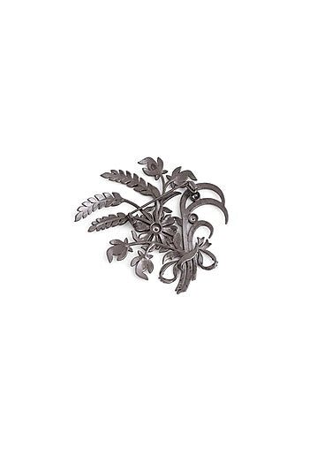 Grey Brass Brooch