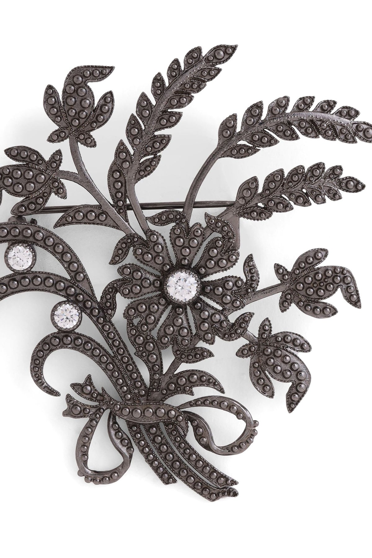 Grey Brass Brooch