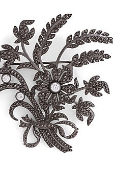 Grey Brass Brooch