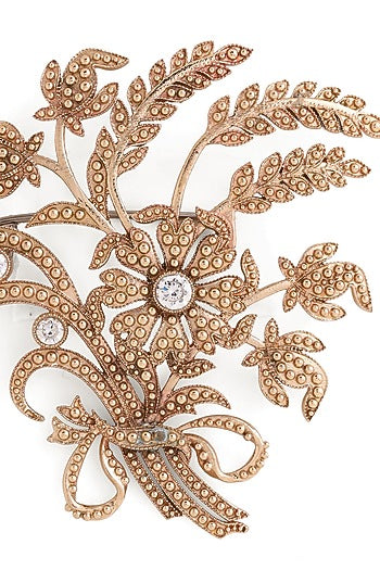 Gold Brass Brooch