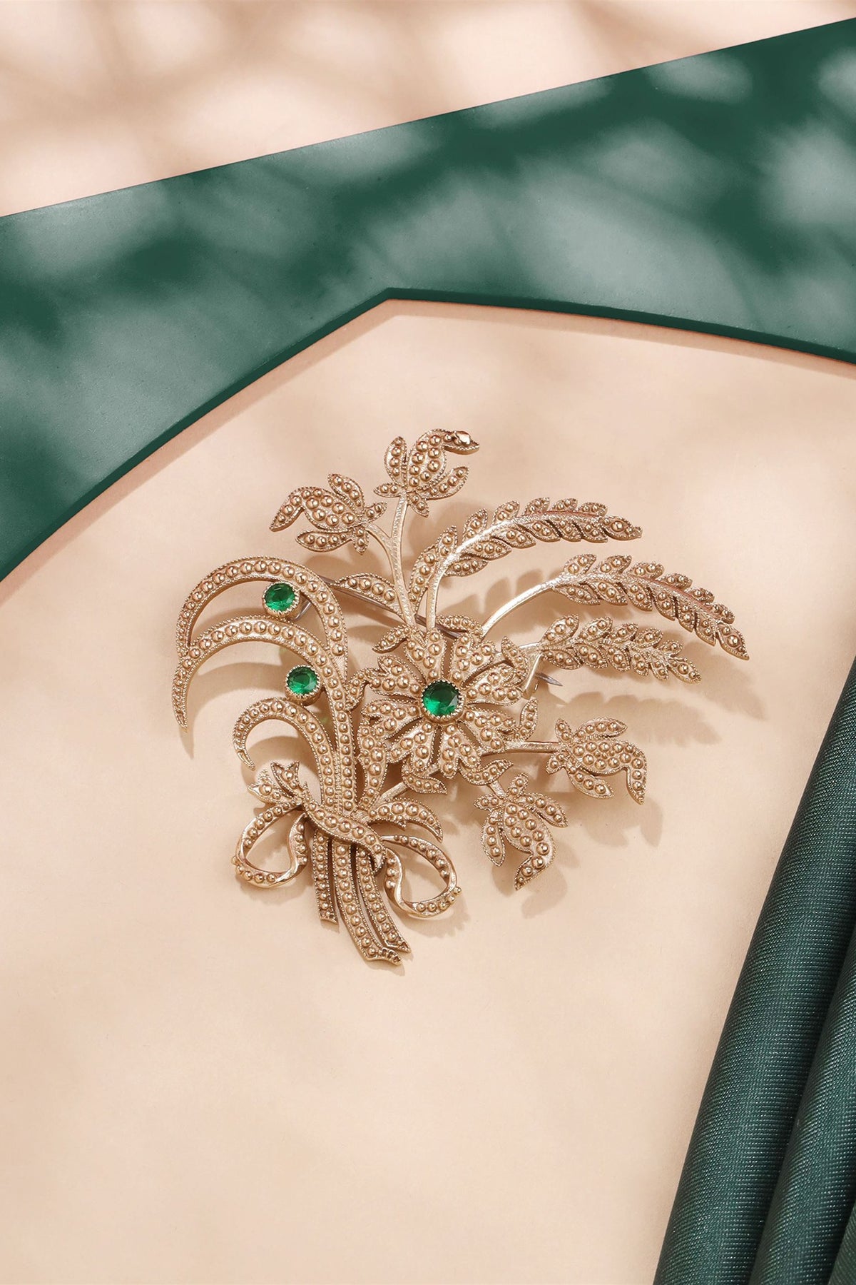 Gold Brass Brooch