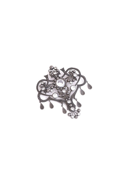 Grey Brass Brooch