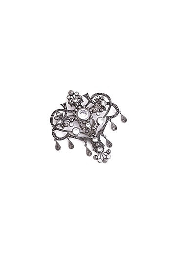 Grey Brass Brooch