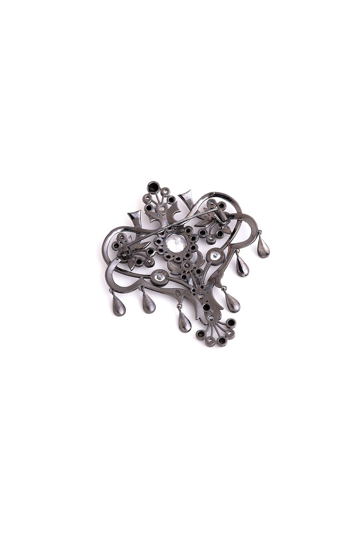 Grey Brass Brooch