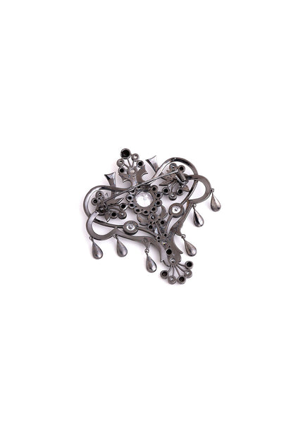 Grey Brass Brooch