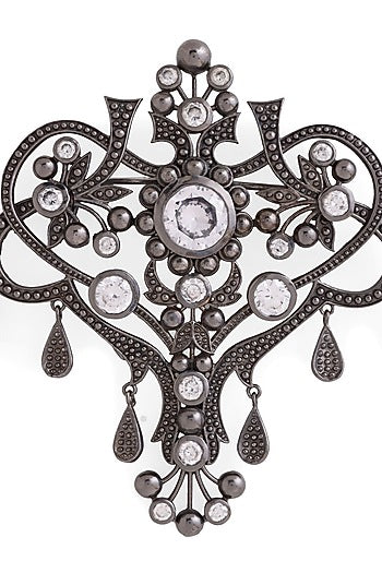 Grey Brass Brooch