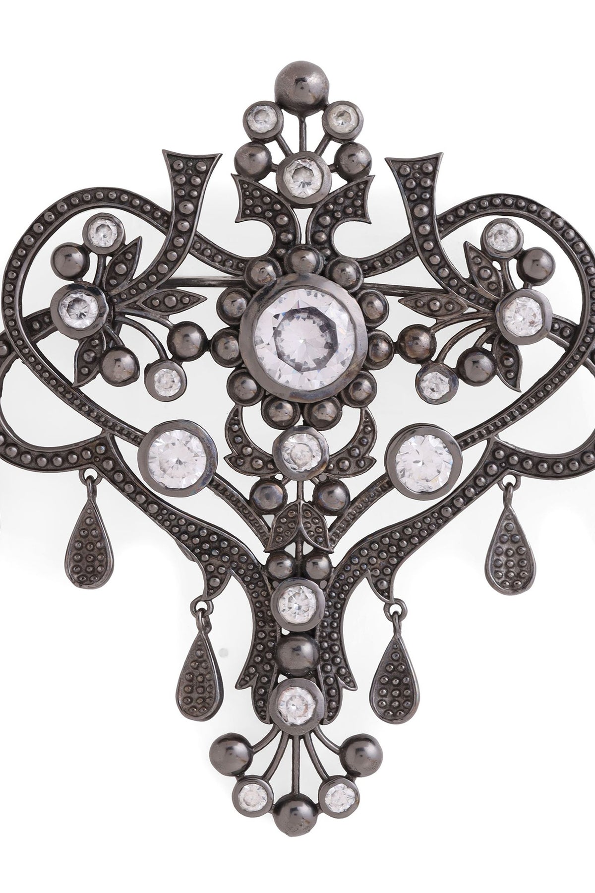 Grey Brass Brooch
