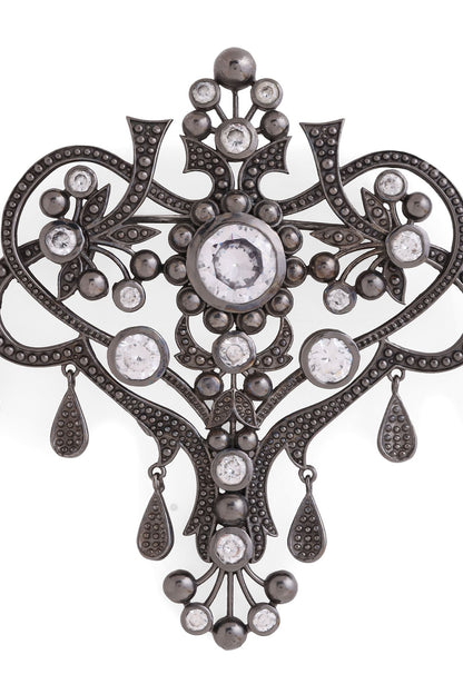 Grey Brass Brooch