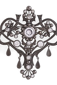 Grey Brass Brooch