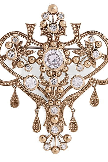 Gold Brass Brooch