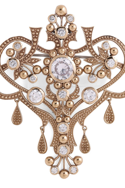 Gold Brass Brooch