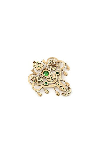 Gold Brass Brooch