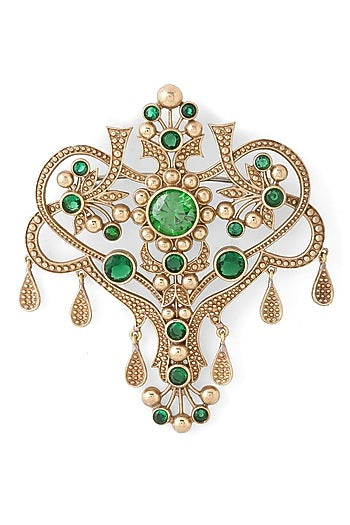 Gold Brass Brooch