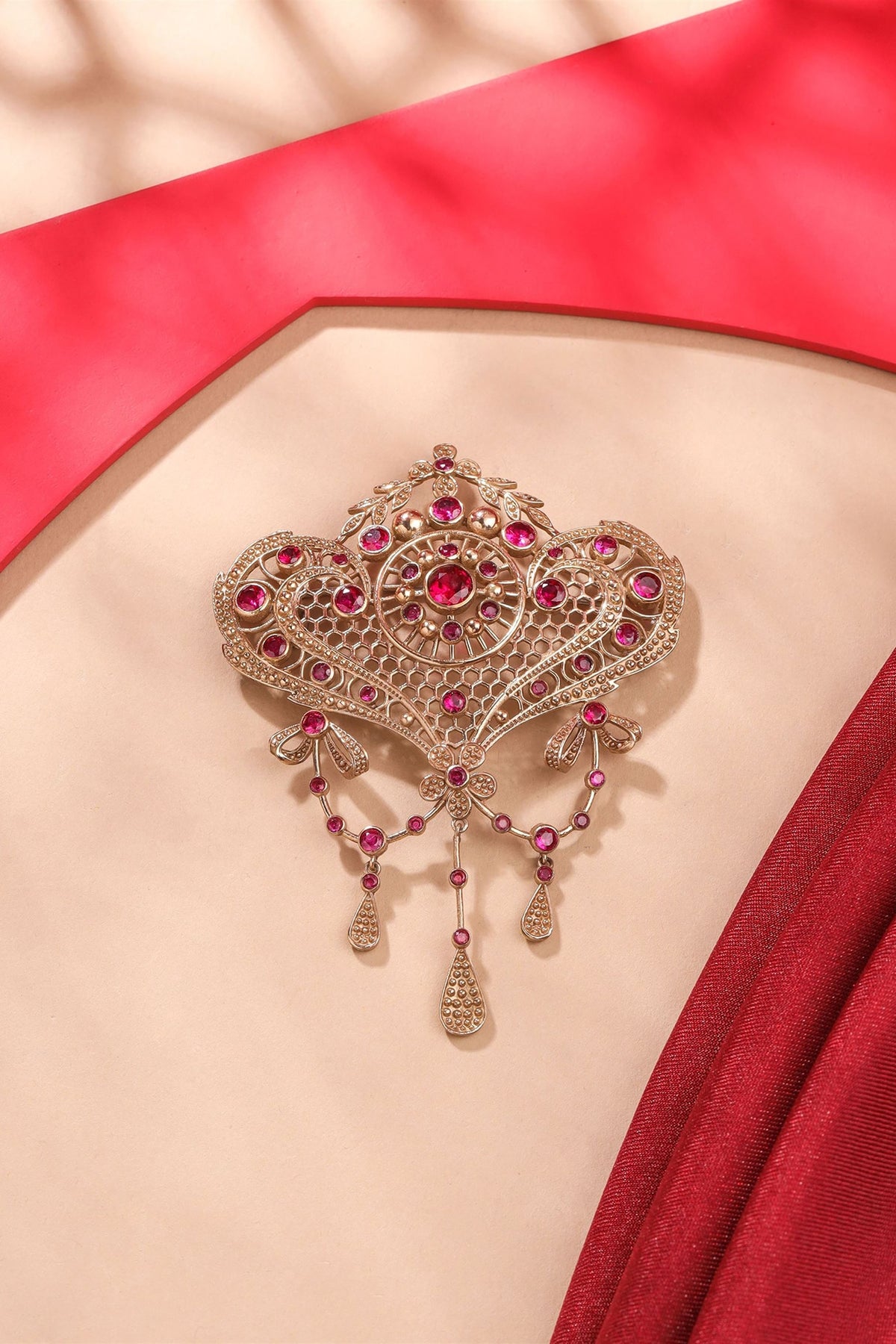 Gold Brass Brooch