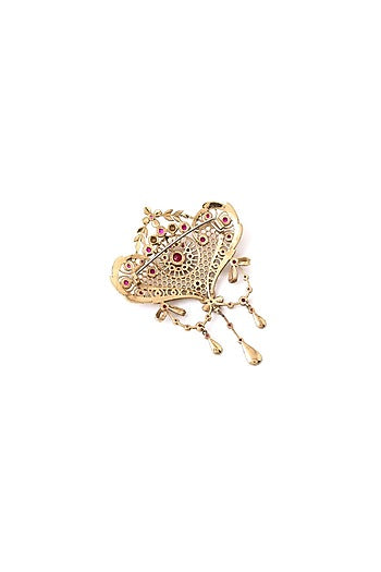 Gold Brass Brooch