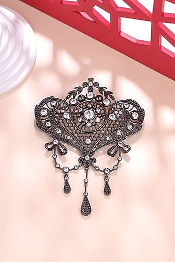 Grey Brass Brooch