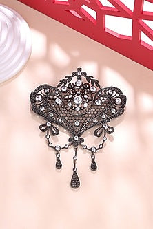 Grey Brass Brooch