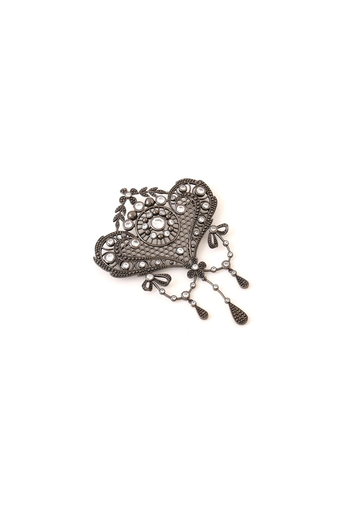 Grey Brass Brooch