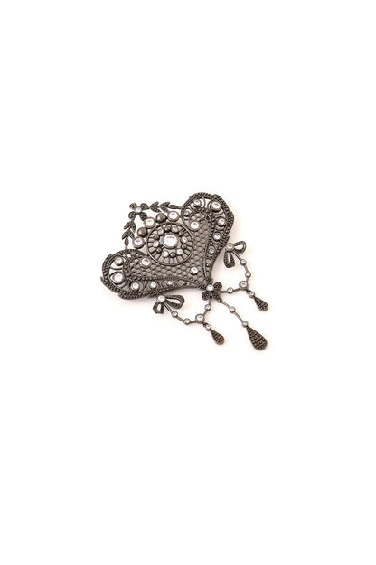 Grey Brass Brooch