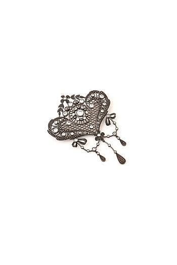 Grey Brass Brooch
