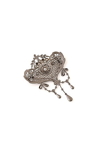 Grey Brass Brooch