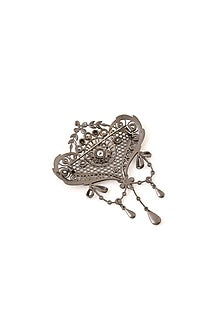 Grey Brass Brooch
