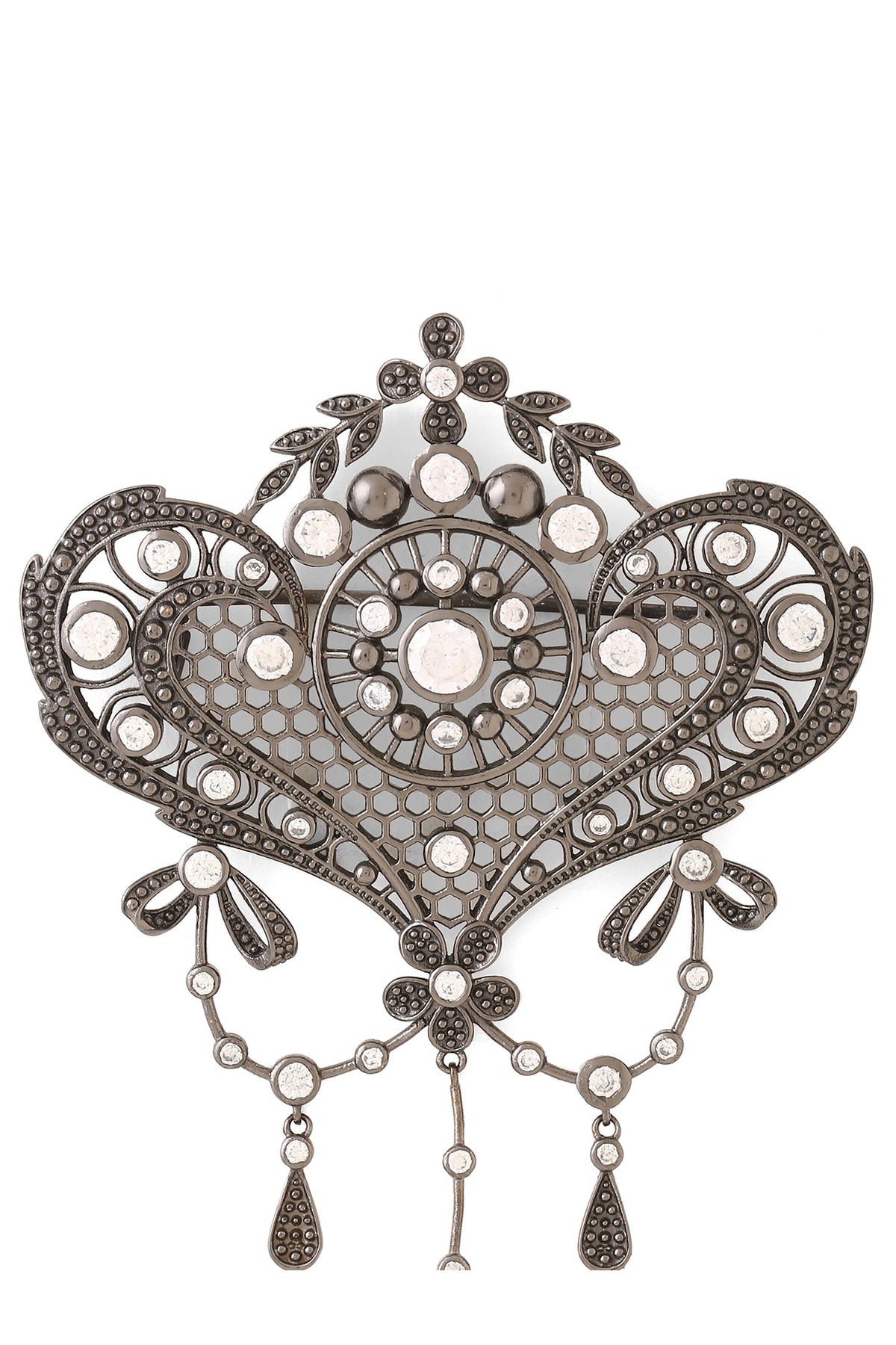 Grey Brass Brooch