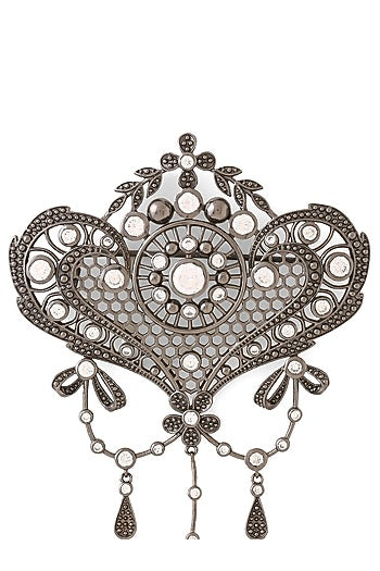 Grey Brass Brooch