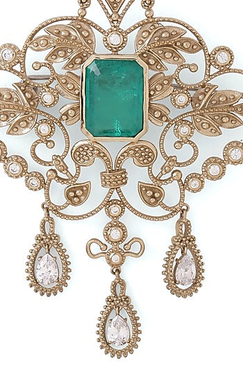 Gold Brass Brooch